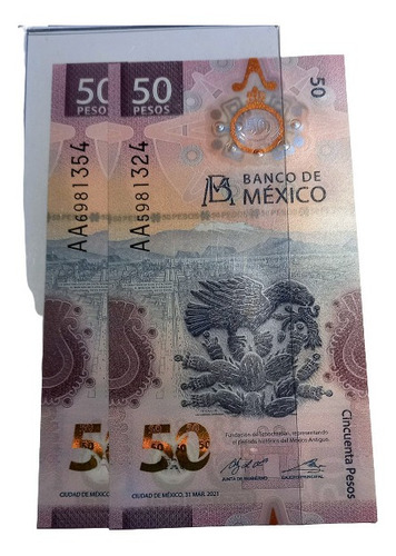 Combo 2 Nuevo Billete 50 Pesos Serie Especial Doble A A