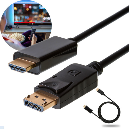 Cabo Adaptador Displayport Dp P/ Hdmi 4k 1,8m Metros Pc Ps5