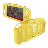 Estuche Rigido + Grip Para Nintendo Switch Lite Amarilla 