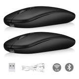 Mouse Inalámbrico Recargable Con Bluetooth Y Modo 2.4 2 Pzs.