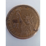 Moneda De John Tyler 10th Presidente Eua Rev. Est. Libertad