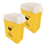 2 Pack Bote 4l Para Baterías Usadas Amarillo