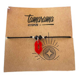 Pulsera Boquita, Labios, Hilo Rojo, Regulable