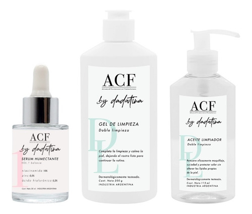 Serum + Aceite Limpiador + Gel De Limpieza Acf By Dadatina