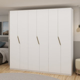 Guarda-roupa Casal 6 Portas 2,30m Kira Yescasa Branco Ec