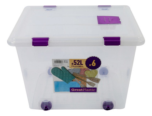 Caja Organizadora Great Plastic 52lt-transparente