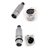4 Conectores Metalicos Para Canon Xlr Plug Para Cable Chasis