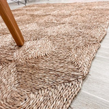 Alfombra De Seagrass Cuadros Arroz Yute 180x210 Rustica