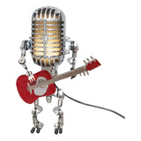 Lámpara De Mesa Robot Con Micrófono Vintage, Decoración De E