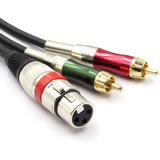 Cable De Audio Xlr 3-pin Hembra A 2 Rca Macho | Negro / 1...