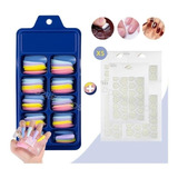 Combo Tips Coffin Sistema Gel Pastel + 5 Stickers Adhesivo