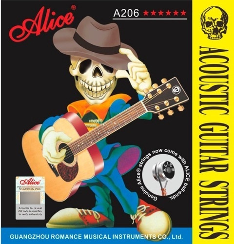 Juego De Cuerda Para Guitarra Alice A206, Metal