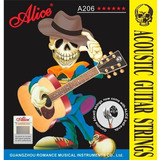 Juego De Cuerda Para Guitarra Alice A206, Metal