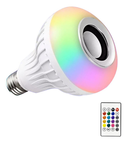 Foco Bocina Bluetooth 12w Rgb Bombilla Led Inteligente