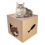 . Casa De Cartón Para Gatos - Casa Para Gatos Con Rascador