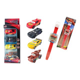 Carro Cars Rayo Mcqueen Fricción Metal 4 Juguete Niños Reloj