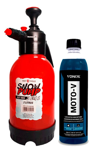 Kit Sgt Pulverizador Snow Pump 2l + Moto-v Lava Motos 500ml