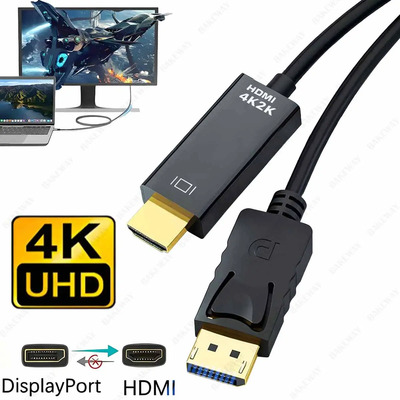 Bakeway Cable Displayport A Hdmi Dp 4k 1.8m Hdmi Unidirecciona , Displayport A Cable Convertidor Hdmi Soporta Resolución Hd,nota No Soporta Hdmi A Dp | Meses sin interés