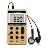 Mini Rádio Bolso Digital Retekess V-112 Am/fm Recarregável