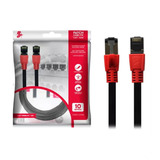 Cabo Rede Patch Cord Cat7 10m Vermelho - Ftp 600 Mhz/ 10gbps