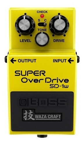 Pedal Para Guitarra Boss Sd-1w Super Overdrive Waza Craft Cor Amarelo