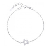 Pulsera Plata 925 Con Dije Diseño Estrella Con Cubics 