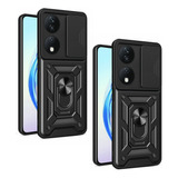 2×for Honor X7b Slide Cover Stand Hard Shockproof Case