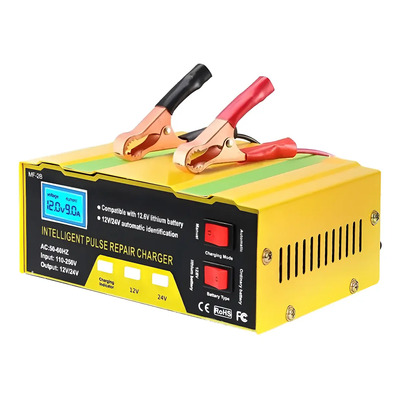 KALIOFUN Cargador Inteligente 12V\u002F24V con Tecnología de Pulsos, Carga Rápida, Protección Múltiple, Pantalla LCD, Mantenimiento y Reparación Automática para Auto, Moto, 6-300 Ah | Meses sin interés