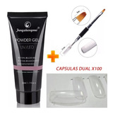 Polygel Powder Gel 50ml Uñas Esculpidas + Pincel + Capsulas