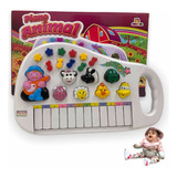 Brinquedos Piano Crianças Menino Menina Som Fazendinha