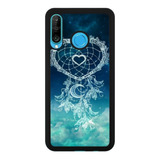 Funda Protector Para Huawei Atrapasueños Corazones Azules