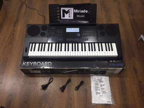 Teclado Casio Ctk 6200 + Porta Partituras E Acessórios 