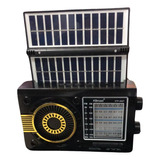 Radio Fm Retro Bluetooth Panel Solar Linterna Usb Micro Sd