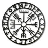 Aplique De Parede Vazado Vegvisir Bússola Viking Mdf 30cm