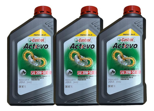 Pack Aceite Moto Castrol Mineral 20w50 X 3 Avant
