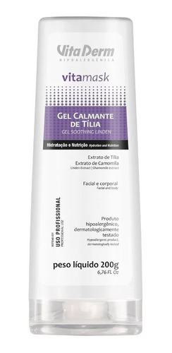 Mascara Gel Calmante De Tília Vita Derm Pós Limpeza Pele