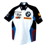 Camisa Bmw Helix Motorsport Shell Pirelli Power Hombre Blanc