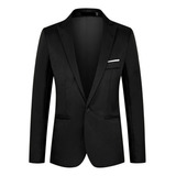 Saco Blazer Negro, Casual Hombre Moda, Confort Fit