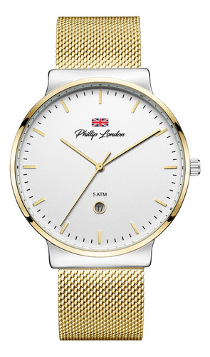 Relógio Minimalista De Pulso Phillip London Shelby Dourado