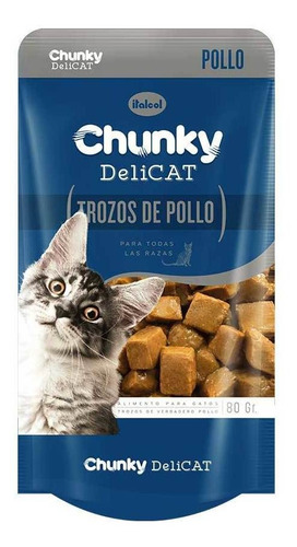 Alimento Para Gato -chunky Delicat Pollo 80 Gr