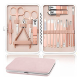 Set Cortauñas De Acero Inoxidable 18 Piezas  Manicure