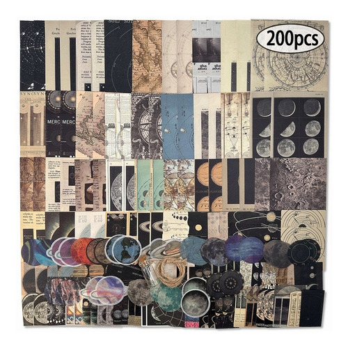 200 Journal Scrapbook Stickers Vintage Pegatina Papel Washi