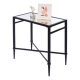 Mesa Auxiliar Negra Espejo Moderna Para Sala 56cm X 31.5cm