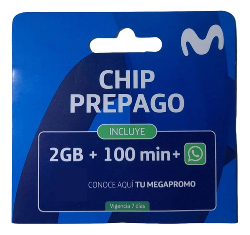 Chip Prepago Movistar 2 Gb + 100 Min + Whatsapp Por 7 Días