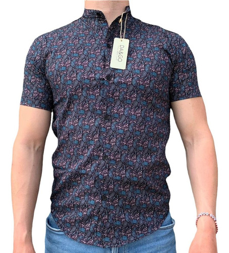 Camisa Manga Corta Buchona, Slim Fit,