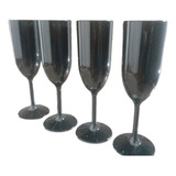 Copa Canciller Blanca /negra Plastico Champagne X 30 U.