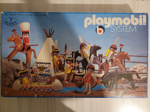 Playmobil, Pack 186 De 7 Indios Con 4 Caballos Y Otros