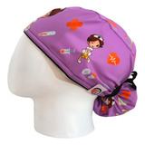 Gorro Quirúrgico Enfermera Lila  Antifluido + Lanyard 