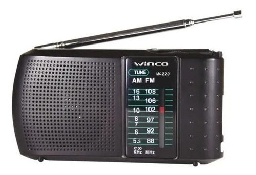 Radio Portátil Winco W223 A Pilas Aa Am Y Fm Auxiliar