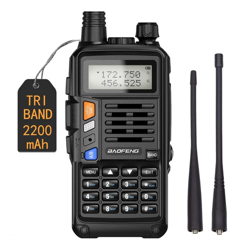 Baofeng Uvs9x3 Radio Tribanda De 5 Vatios: Vhf, 1,25 M,...